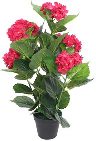 műhortenzia virágcseréppel 60 cm piros