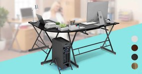 L alakú íróasztal-fekete