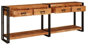 Konzolasztalok Egyéb 2 pcs Barna 200 x 33 x 75 cm Tömör akácfa
