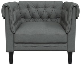 sötétszürke szövet Chesterfield kanapé