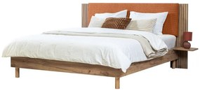 Narancssárga franciaágy ágyráccsal 140x190 cm Lior – Bobochic Paris