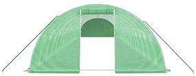 zöld acélvázas melegház 64 m² 16 x 4 x 2 m