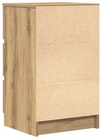 vidaXL 2 db kézműves tölgy éjjeliszekrények 3 fiókkal 39x35x65 cm