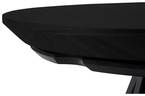 Kerek bővíthető étkezőasztal fekete asztallappal hosszabbító asztallappal ø 120 cm Magnus – Windsor &amp; Co Sofas