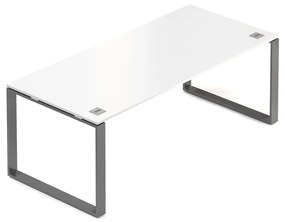 Creator asztal 200 x 90 cm, grafit alap, 2 láb, fehér