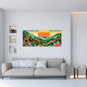 Kép - Színes naplemente (120x50 cm)