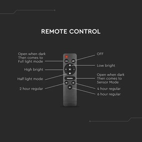LED állítható fényerejű napelemes utcai lámpa LED/8W/3,2V 6000K IP65 9000 mAh +