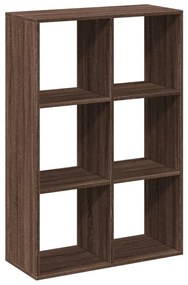 barna tölgy szerelt fa elválasztó könyvespolc 69,5x29x103,5 cm