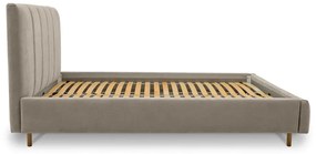 Bézs kárpitozott franciaágy ágyráccsal 180x200 cm Zee – Scandic