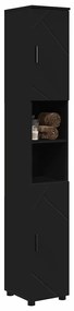 Fürdőszobai magas szekrény Fekete 30 x 35 x 192 cm Faanyag