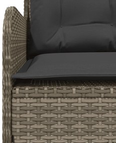 2 részes szürke polyrattan kerti kanapészett párnákkal