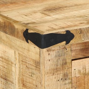 Cipőpad 110x35x50 cm Tömör durva fa mangó