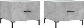 vidaXL 2 db betonszürke szerelt fa dohányzóasztal 50 x 50 x 40 cm