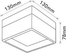 UNIVERSO Kültéri Mennyezeti lámpa 9W CCT.kap 960lm IP65 fehér 130x130x78mm