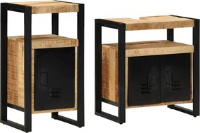 vidaXL Fürdőszoba bútor szett 2 pcs Masszív Durva Mangófából készült