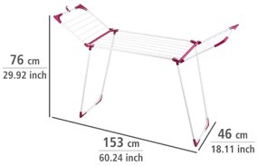 WENKO 3774021100 - Ruhaszárító állvány SUMMER DRY 153x76 cm fehér/rózsaszín