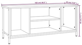 sonoma tölgyszínű szerelt fa TV-szekrény 102x35x45 cm