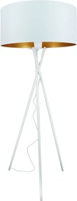Modern állólámpa fehér lámpabúra arany fólia 40cm, Led Háromlábú