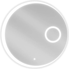 Mexen Ella kör alakú, LED-es, 70 cm-es fürdőszobai tükör sminktükörrel, 6000K, páramentes - 9811-070-070-611-00
