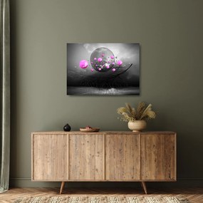 Rózsaszín gömbök képe (üvegen) (70x50 cm)