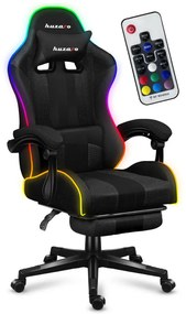 Gamer szék, Force RGB hálós, lábtartóval, fekete