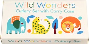 Krémszínű rozsdamentes acél gyerek evőeszköz 2 db-os Wild Wonders – Rex London