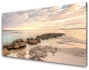 Fali üvegkép Sea Beach Landscape 120x60cm 4 fogas