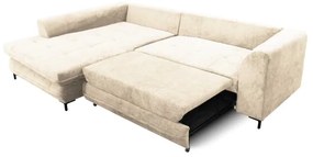 Ággyá alakítható, tárolós L-alakú sarokülőgarnitúra LAGOA, balos, bézs/barna