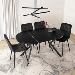 Stół LUGO Rozkładany 90-190 cm Czarny