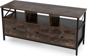 TV-szekrény 120 cm méretben, fiókos kivitelben, rusztikus tölgy színben ZONE