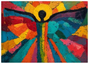 Üveg kép - Festett angyal (70x50 cm)