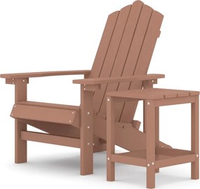 vidaXL barna HDPE kerti adirondack szék asztallal
