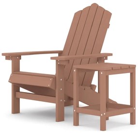 vidaXL barna HDPE kerti adirondack szék asztallal