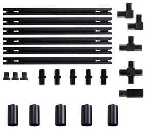 Modern sínrendszer 5 fekete spotlámpával, 1 fázisú GU10 50 mm - Iconic Ruby