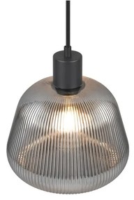 Fekete függőlámpa üveg búrával ø 22 cm Tarifa – Trio