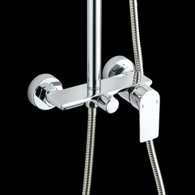 Invena Rikia, zuhanyszett 3 funkciós karos keverőcsappal, kézi és fejzuhannyal, króm, INV-AU-24-B01-G