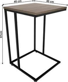 Konzolasztal, tölgy/fekete, KALA