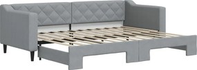 vidaXL világosszürke kihúzható szövet heverő 80 x 200 cm