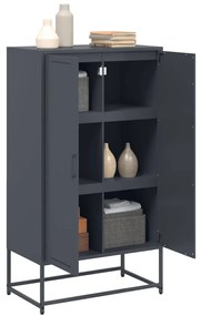 antracitszürke acél magasszekrény 68,5 x 38,5 x 123,5 cm