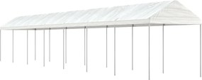vidaXL fehér polietilén pavilon tetővel 15,61 x 2,28 x 2,69 m