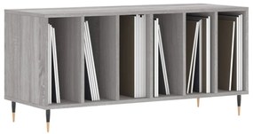 szürke sonoma színű szerelt fa hanglemezszekrény 100x38x48 cm