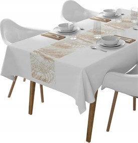 Futópad abrosz 45x140 fehér bézs levelek