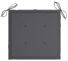 6 db rakásolható tömör tíkfa kerti szék párnákkal