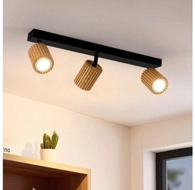 Brilagi - MODERN WOOD spotlámpa 3xGU10/8W/230V kaucsukfa/fekete