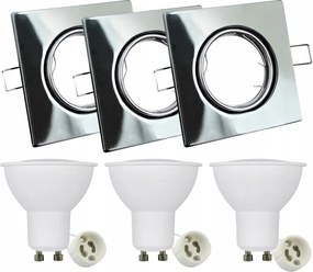 3x Süllyesztett lámpatest 3x Led izzó 3.5W 250lm 3000K Meleg Króm Olin