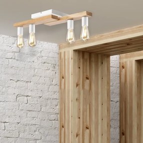 Felületre szerelhető csillár MATTE 4xE27/15W/230V fehér/tölgy