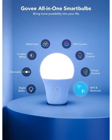 Govee - LED RGBWW Dimmelhető izzó Smart E27/12W/230V 2700-6500K Wi-Fi