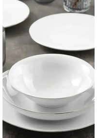 8 részes étkészlet, fehér/ezüst, porcelán