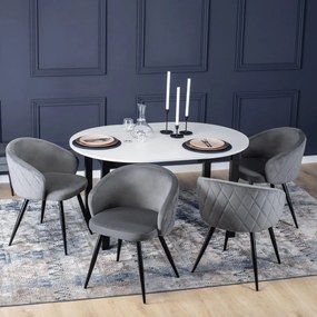 Bővíthető Étkezőasztal Fehér/Fekete Színben. HARRY 102-142 cm