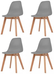 4 db szürke műanyag étkezőszék